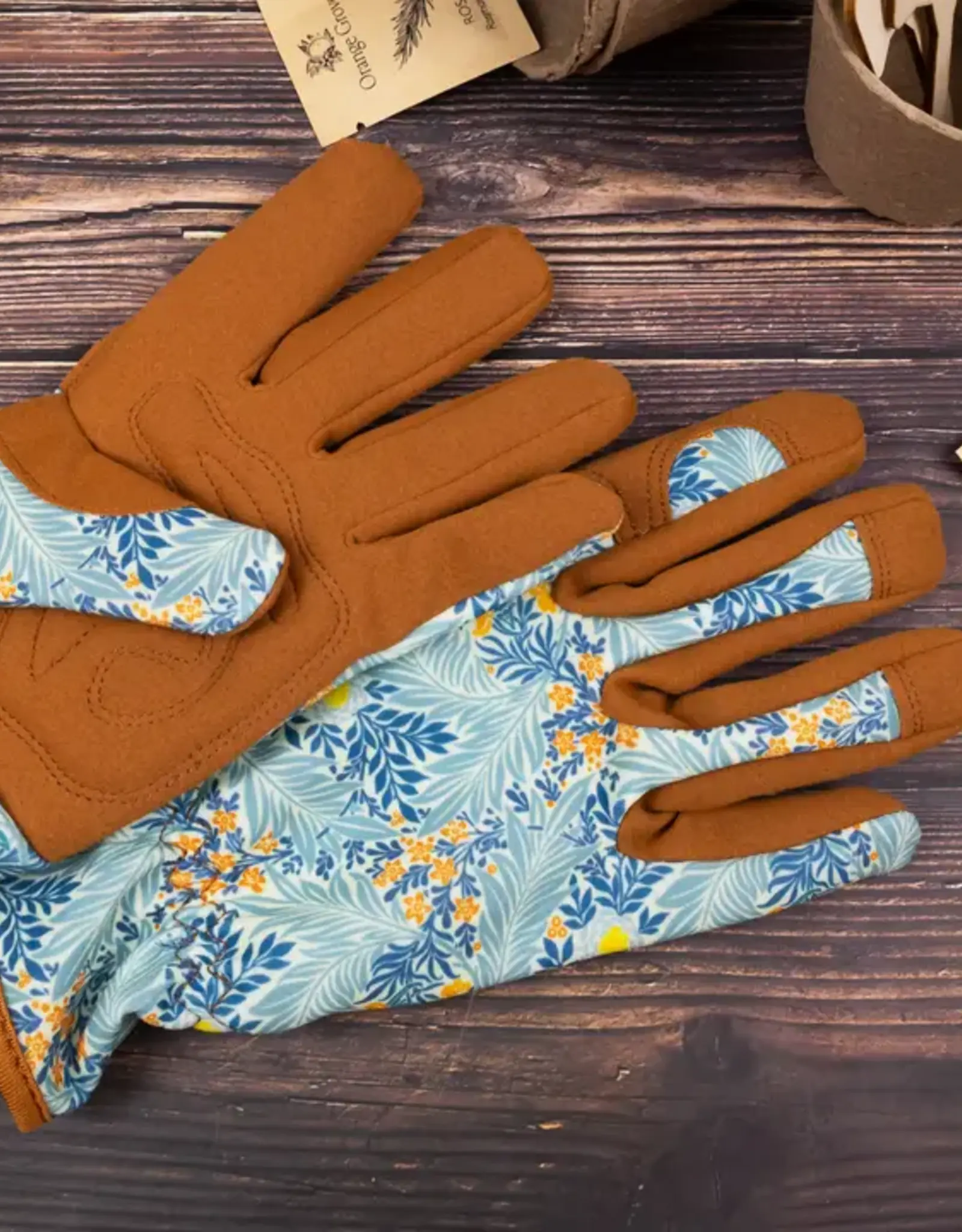 Robert Frederick Ltd Women's Gardening Gloves, Blue & Orange