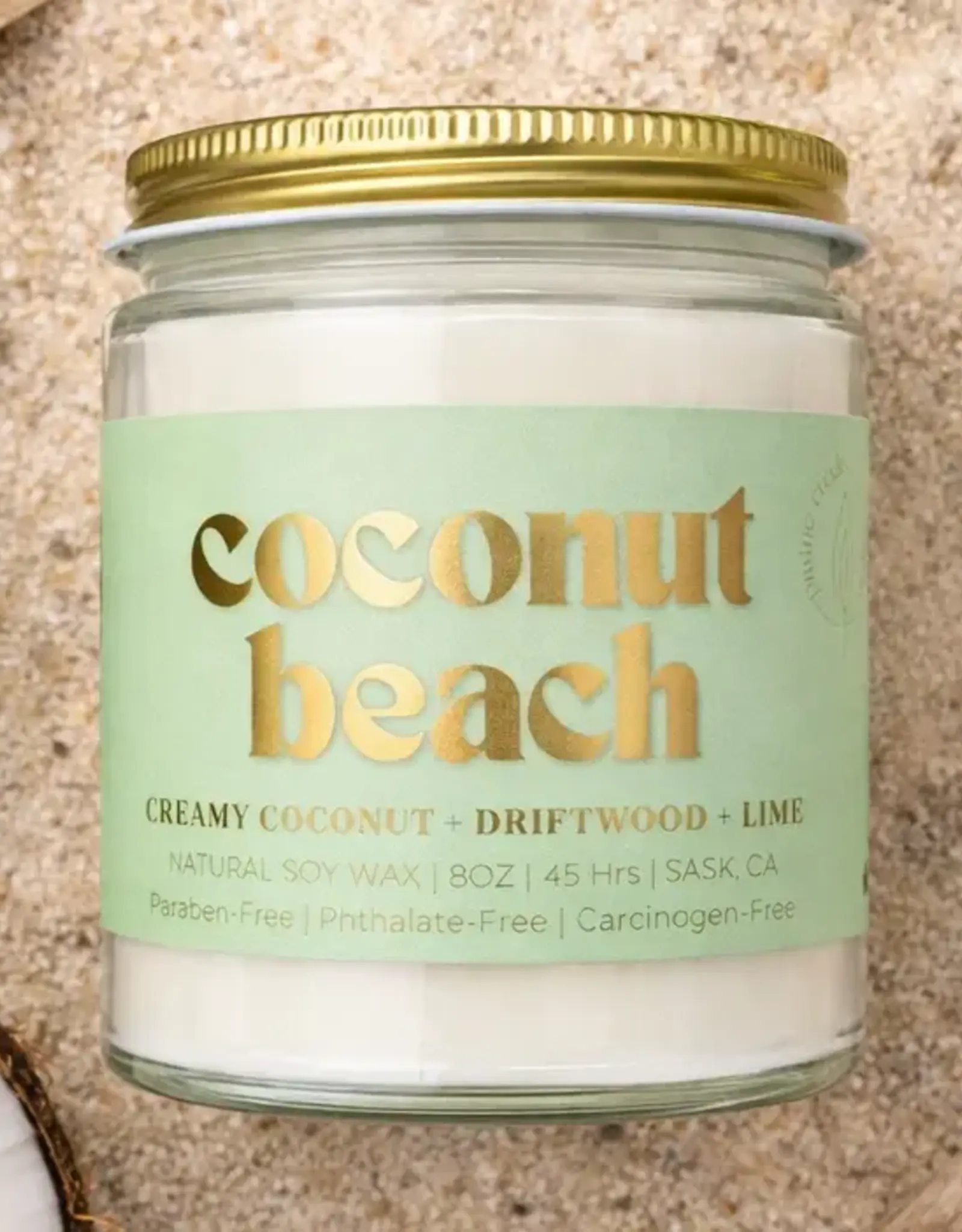 Prairie Creek Candles Wood Wick Candle, Coconut Beach 8oz