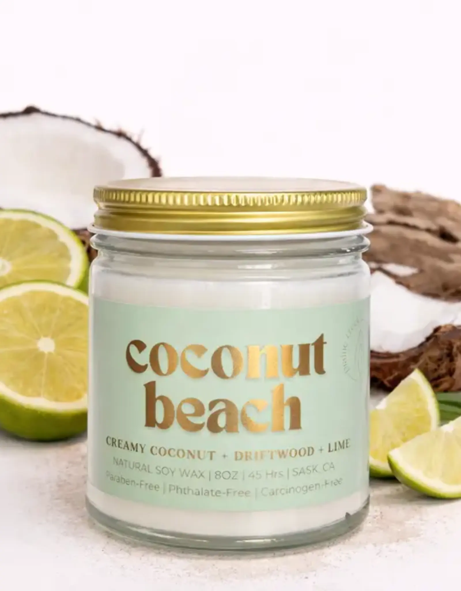Prairie Creek Candles Wood Wick Candle, Coconut Beach 8oz