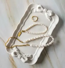 Siena Style Baroque Style Bow Tray, Blanco