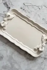 Siena Style Baroque Style Bow Tray, Blanco