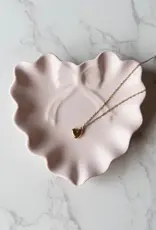 Siena Style Ruffle Heart W/ Bow Jewelry Dish, Soft Pink