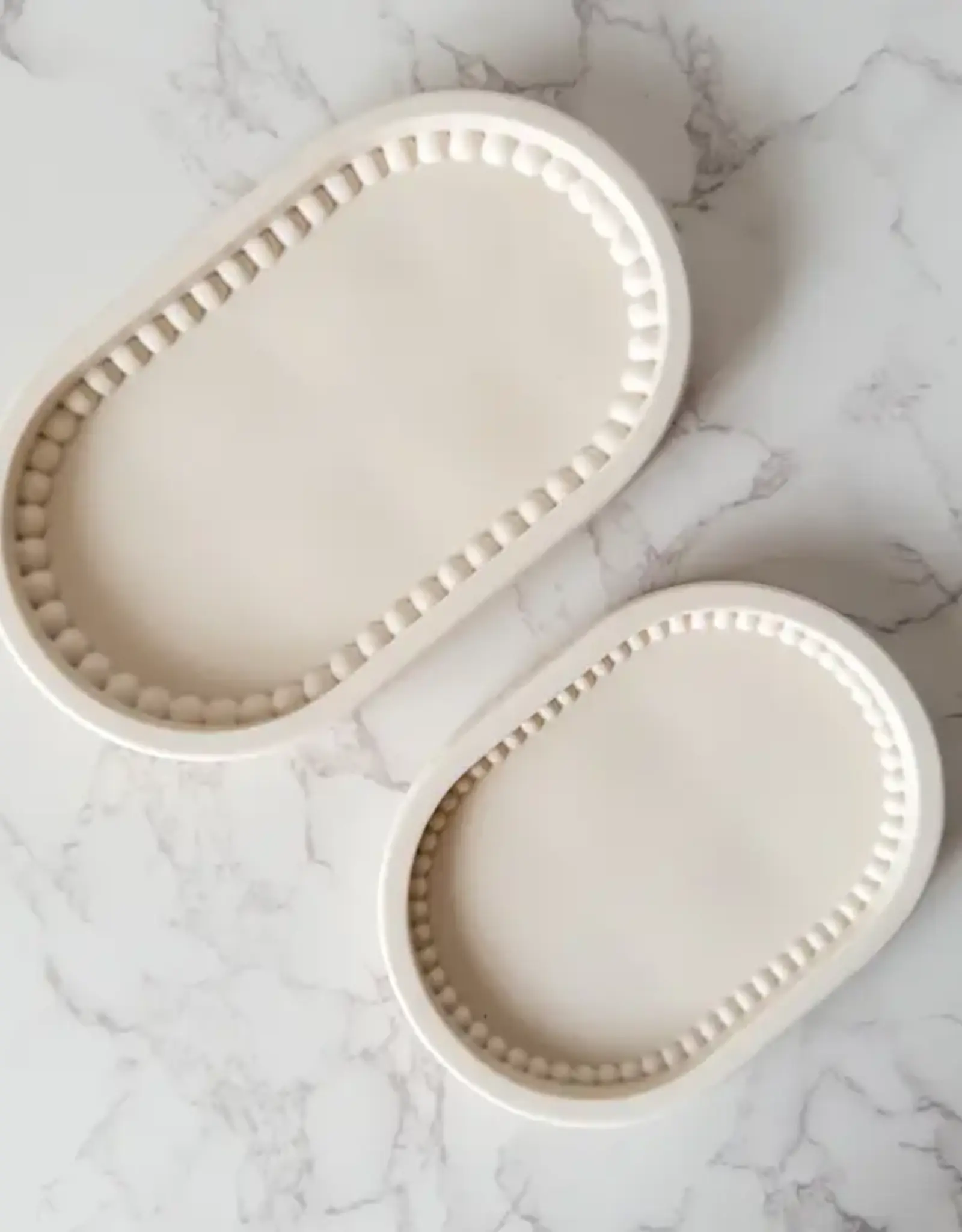 Siena Style Bubbled Edge Catchall Tray Small, Blanco