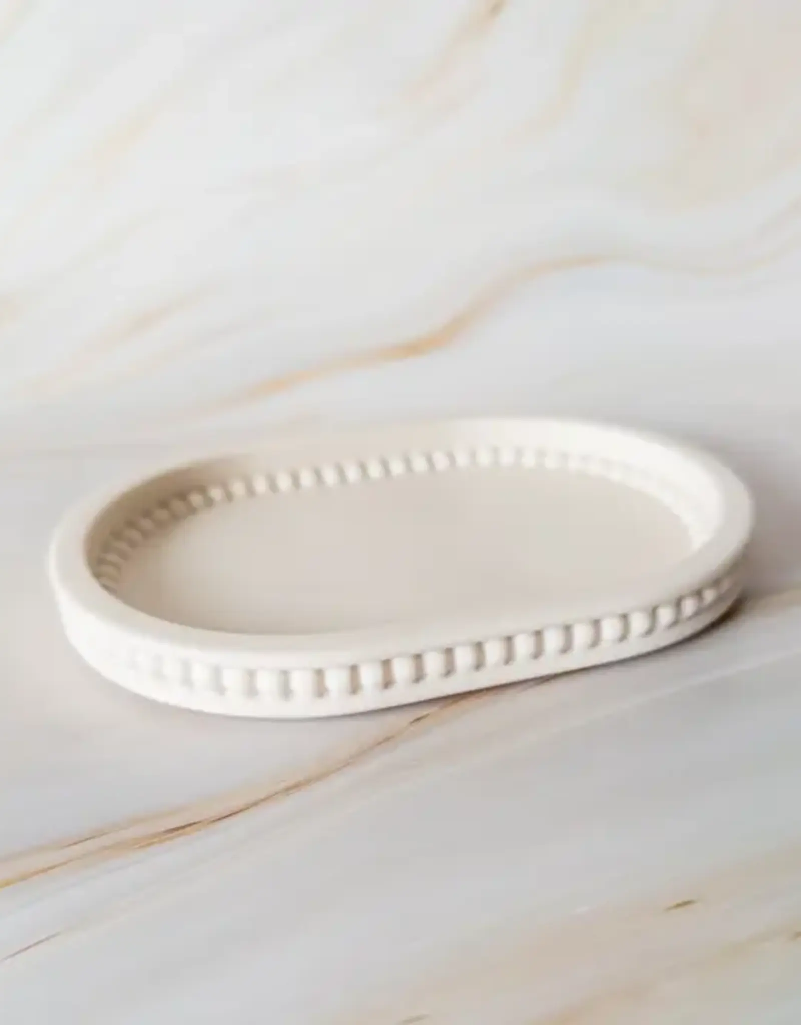 Siena Style Bubbled Edge Catchall Tray Small, Blanco