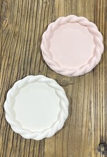 Siena Style Round Catchall Rope Texture Tray Large, Blanco