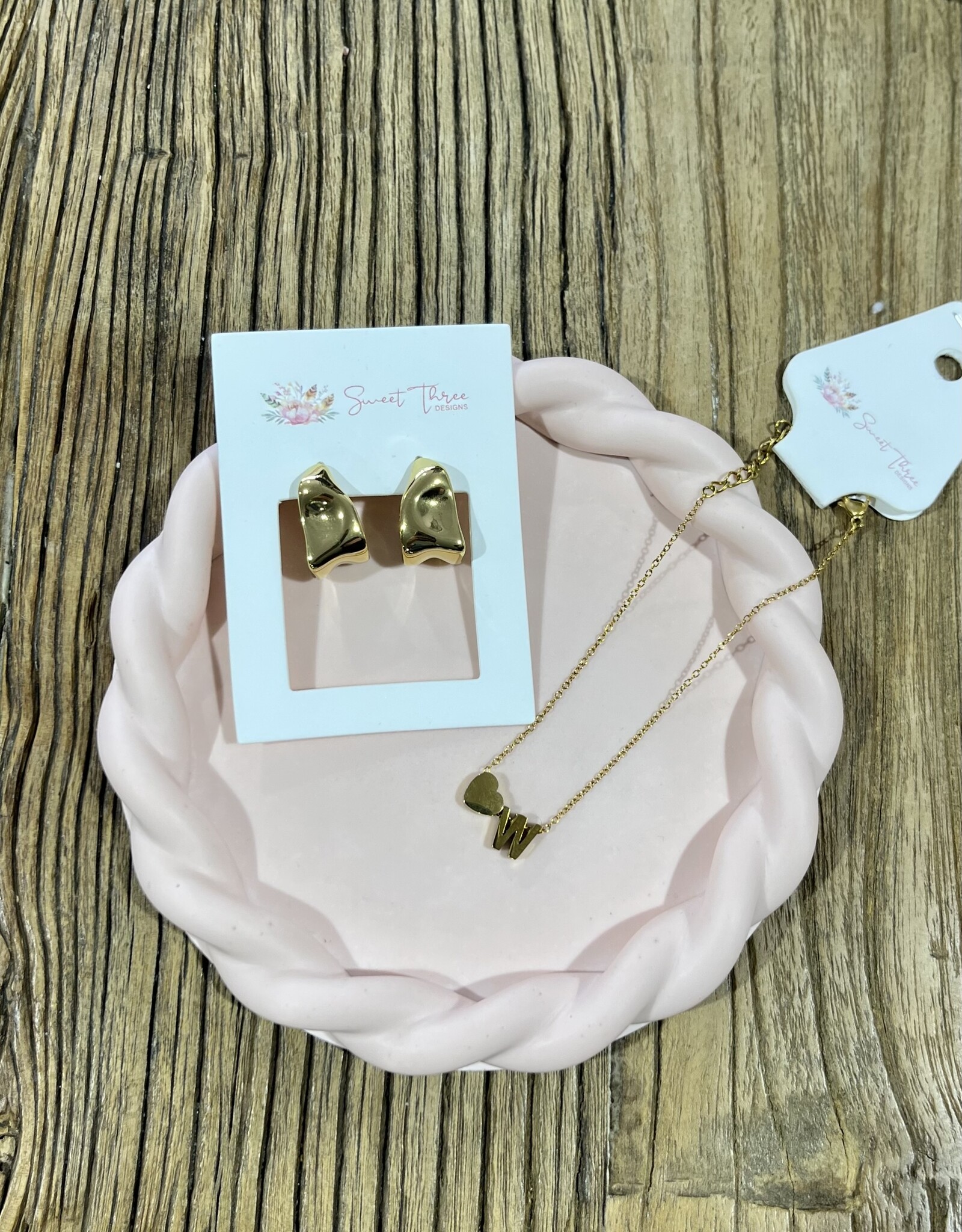 Siena Style Round Catchall Rope Textured Tray Large, Soft Pink