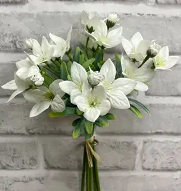 Tri W 11.5" Balloon Flower Bundle, White