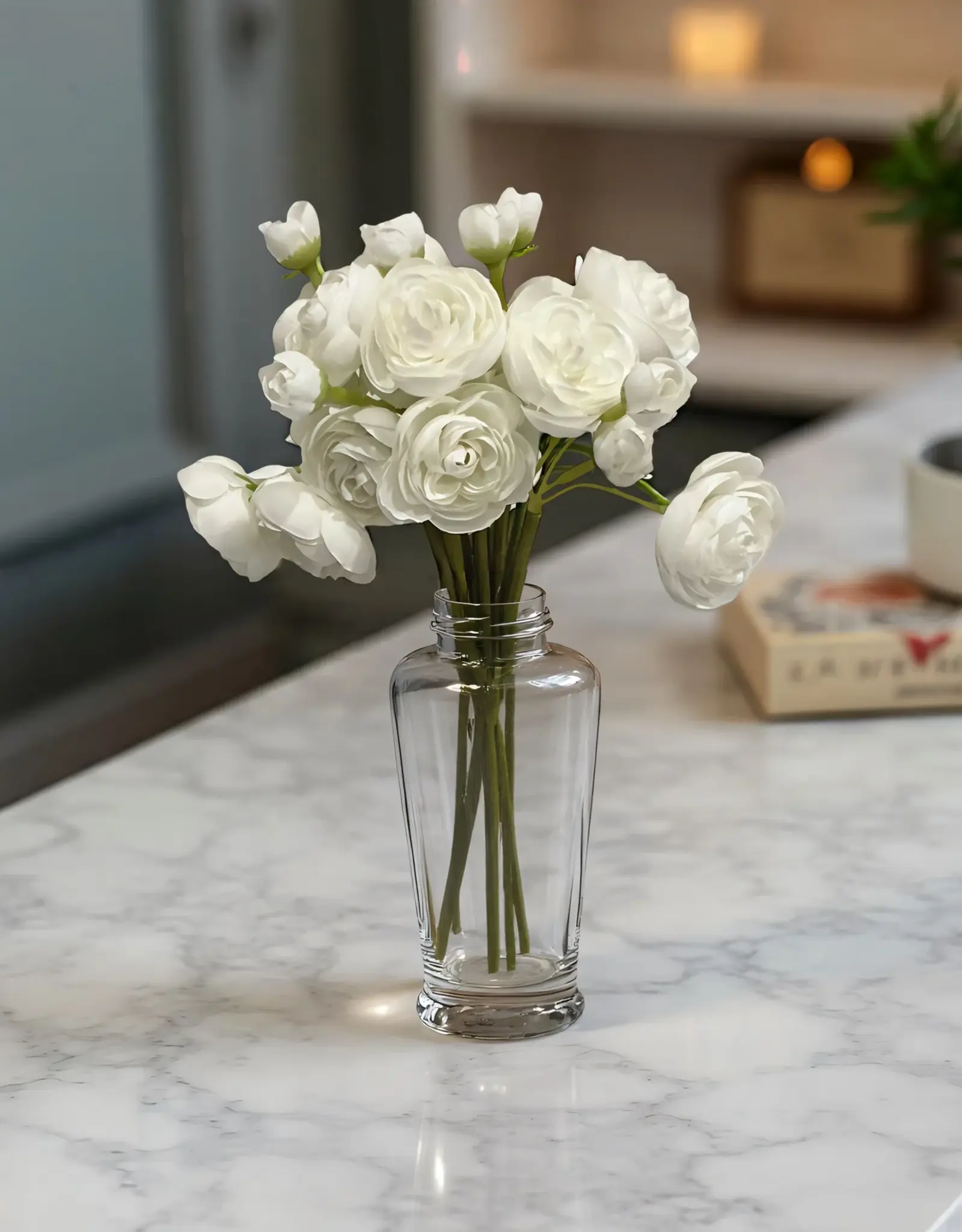 Tri W 11" Ranunculus Bundle, White