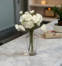 Tri W 11" Ranunculus Bundle, White