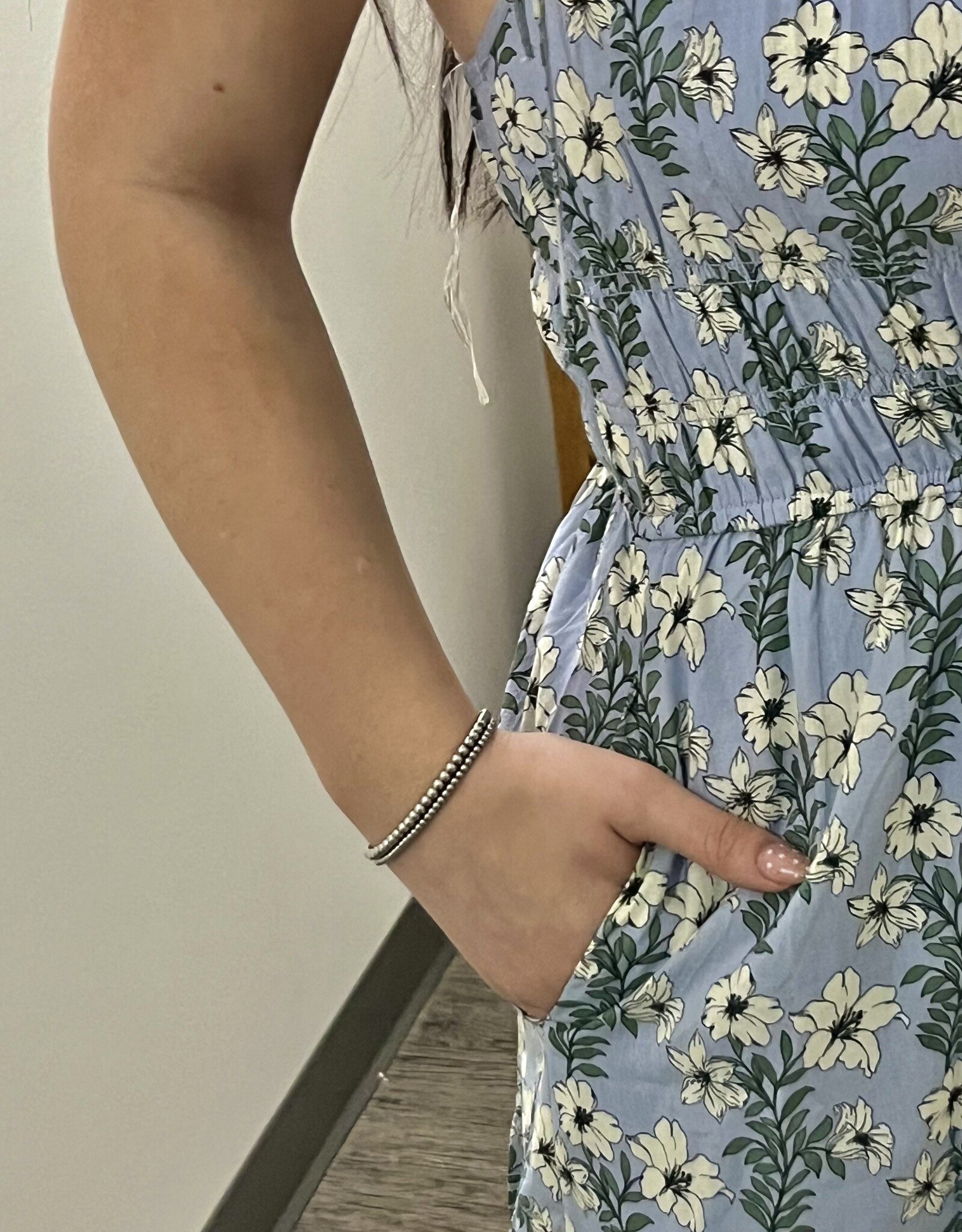 Listicle Floral Tie-Strap Smocked Maxi Dress