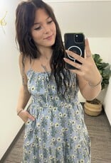 Listicle Floral Tie-Strap Smocked Maxi Dress