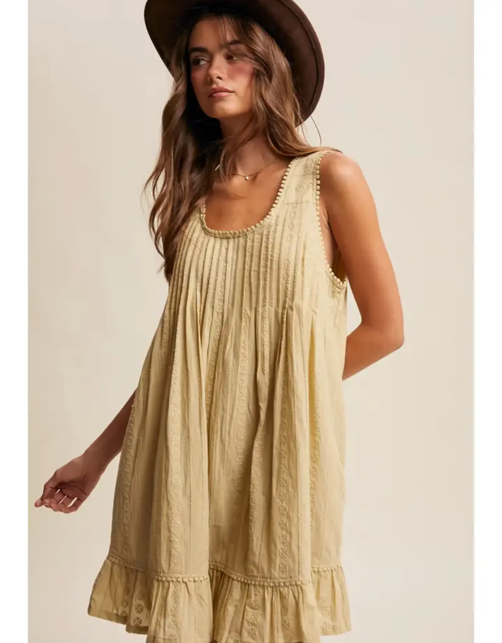 Listicle Textured Pintuck Mini Dress