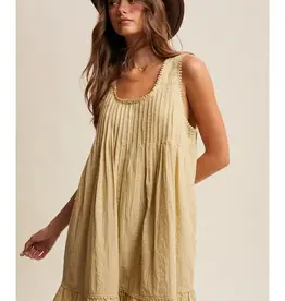 Listicle Textured Pintuck Mini Dress