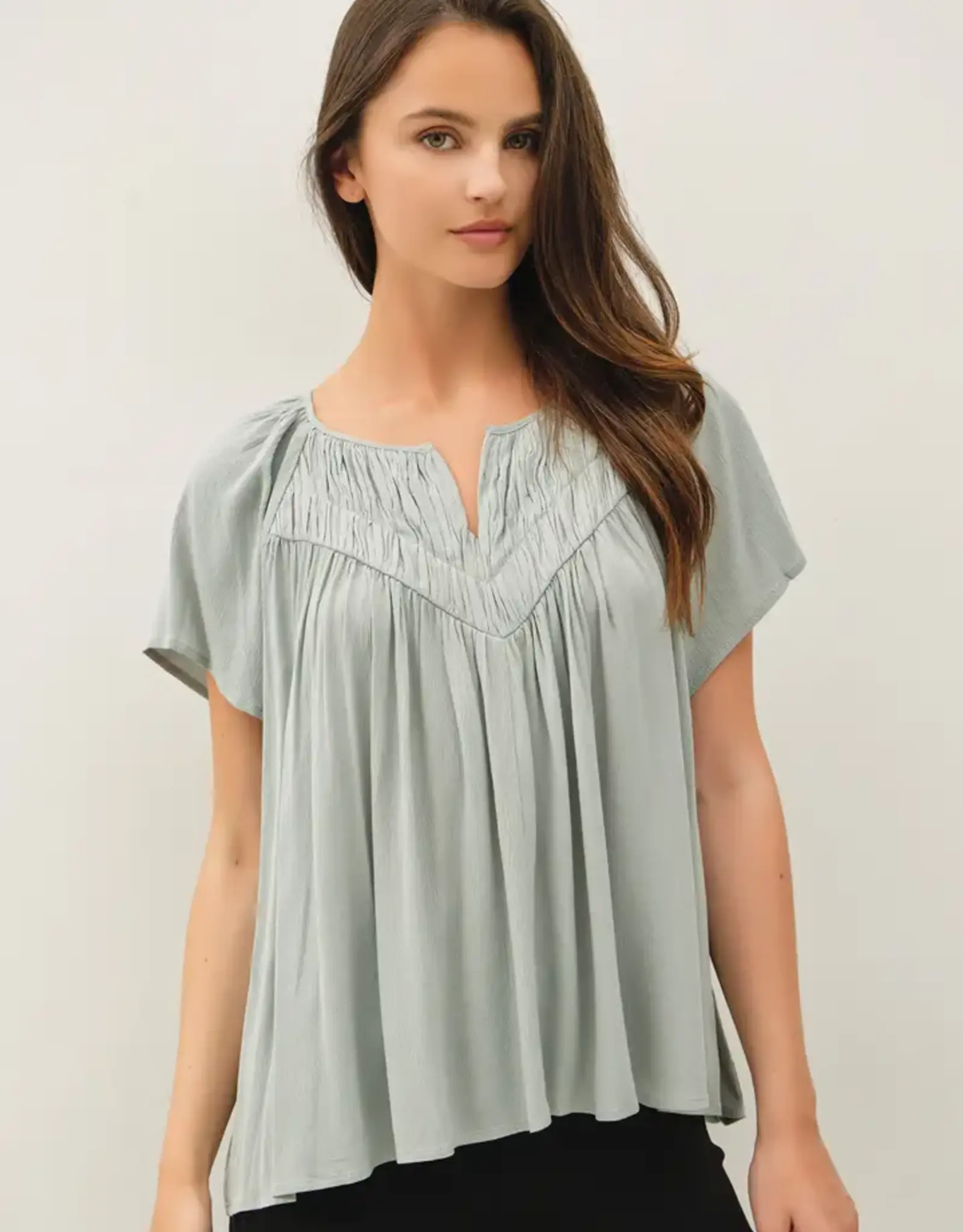 Flutter Crinkly Woven Blouse
