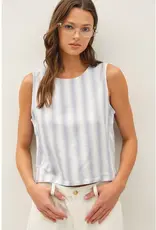 Linen Blend Ombre Striped Tank