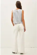 Linen Blend Ombre Striped Tank