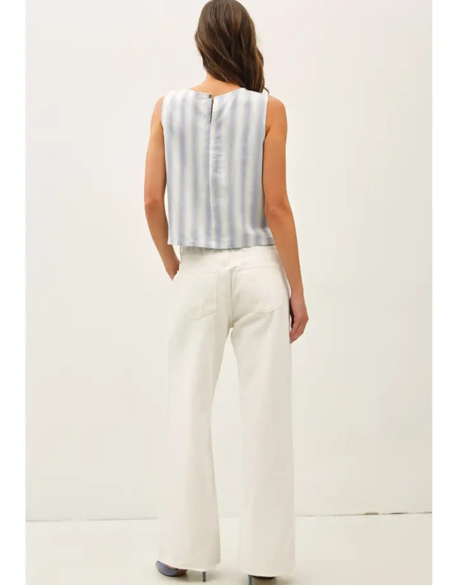 Linen Blend Ombre Striped Tank