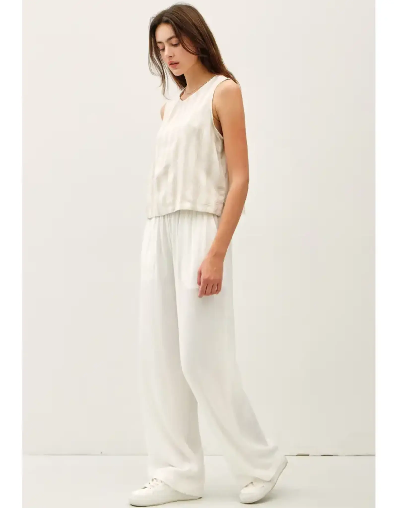 Linen Blend Ombre Striped Tank