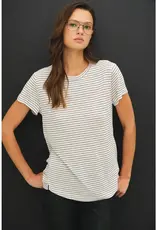 Linen Blend Relaxed Striped Tee