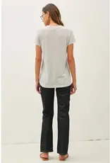 Linen Blend Relaxed Striped Tee