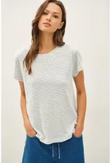 Linen Blend Relaxed Striped Tee