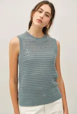 Textured Crochet Sleeveless Sweater