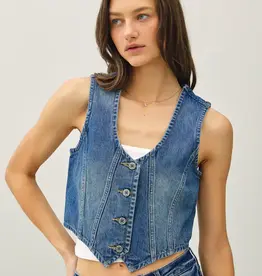 Classic Denim Button Up Vest