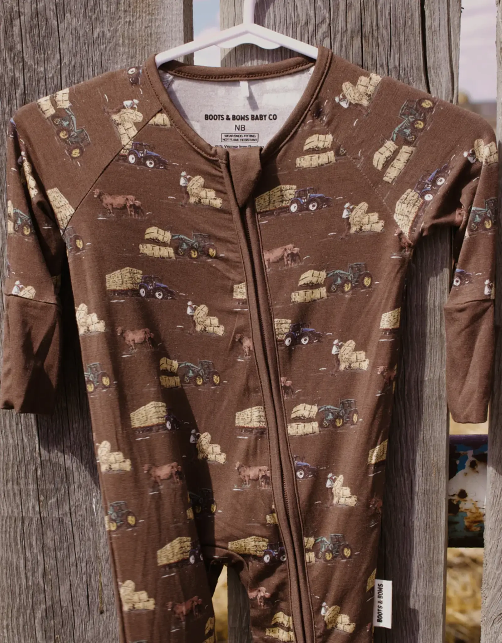 Boots & Bows Baby Co Little Farmhand Infant Sleeper