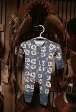 Boots & Bows Baby Co Denim Roped & Branded Infant Sleeper