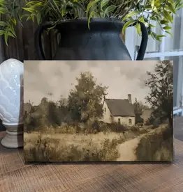 Redeemed Decor Mat Canvas Art 12x16, Cottage Landscape