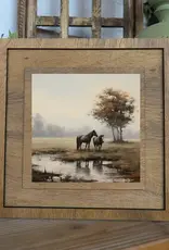 Redeemed Decor Square Framed Art, Pasture Horses