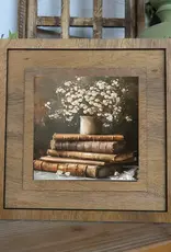Redeemed Decor Square Framed Art, Book With Flowers