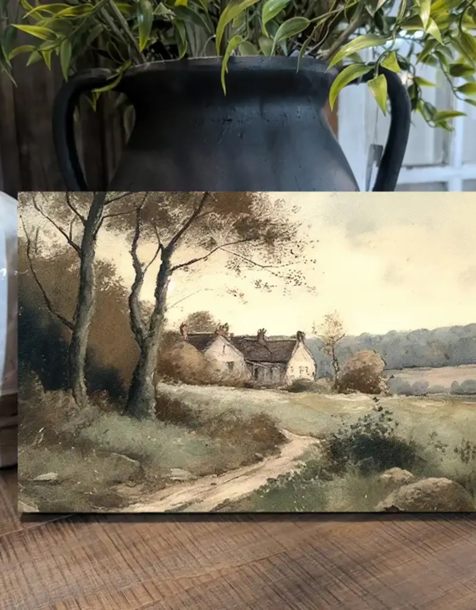 Redeemed Decor Mat Canvas Art 12x16, Moody Cottage