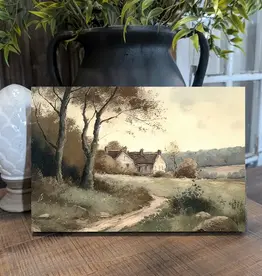 Redeemed Decor Mat Canvas Art 12x16, Moody Cottage
