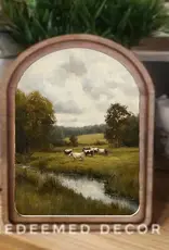 Redeemed Decor Arch Top Framed Art, Green Pasture