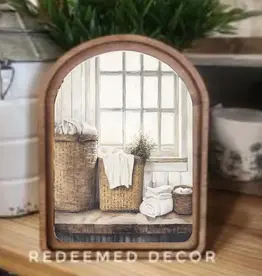 Redeemed Decor Arch Top Framed Art, Laundry Baskets 8x11"