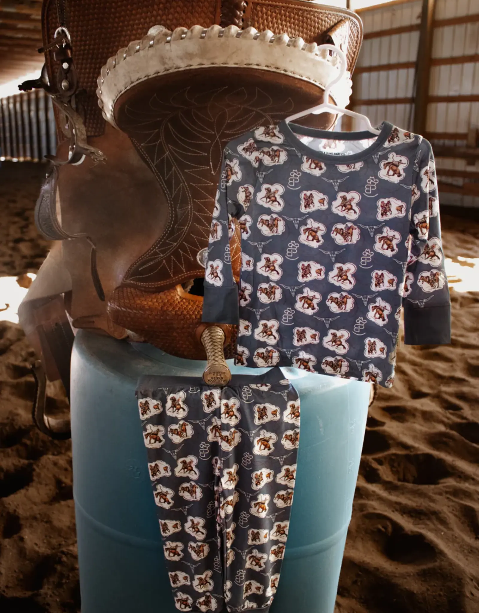 Boots & Bows Baby Co Denim Roped & Branded
