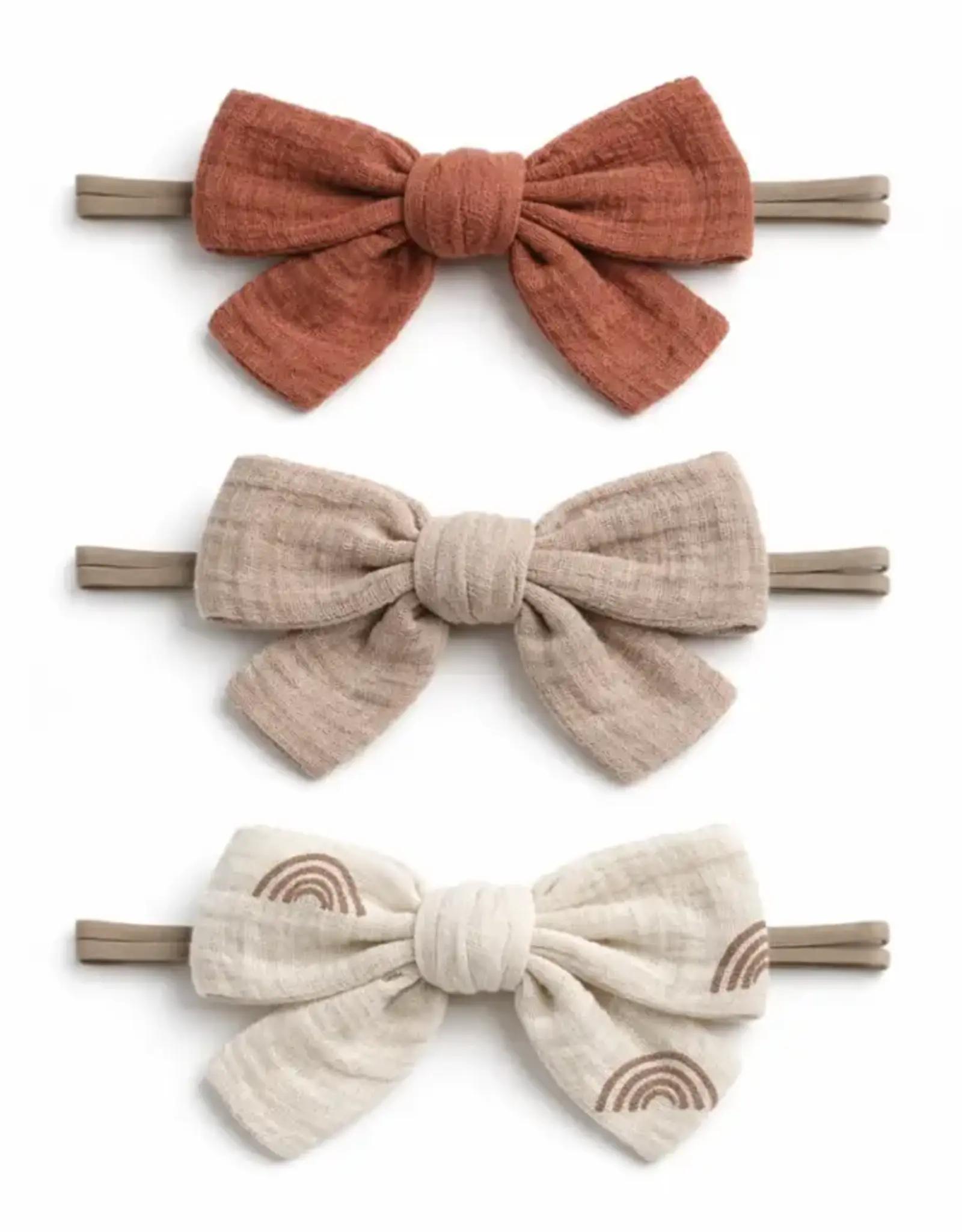 SpearmintLOVE Nylon Bows Set Of 3, Terra