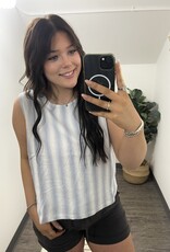 Linen Blend Ombre Striped Tank
