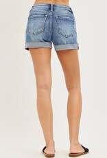 Risen Jeans Mid Rise Cuffed Denim Shorts