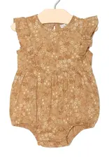 City Mouse Studio Flutter Front Romper, Golden Garden