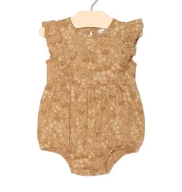 City Mouse Studio Flutter Front Romper, Golden Garden