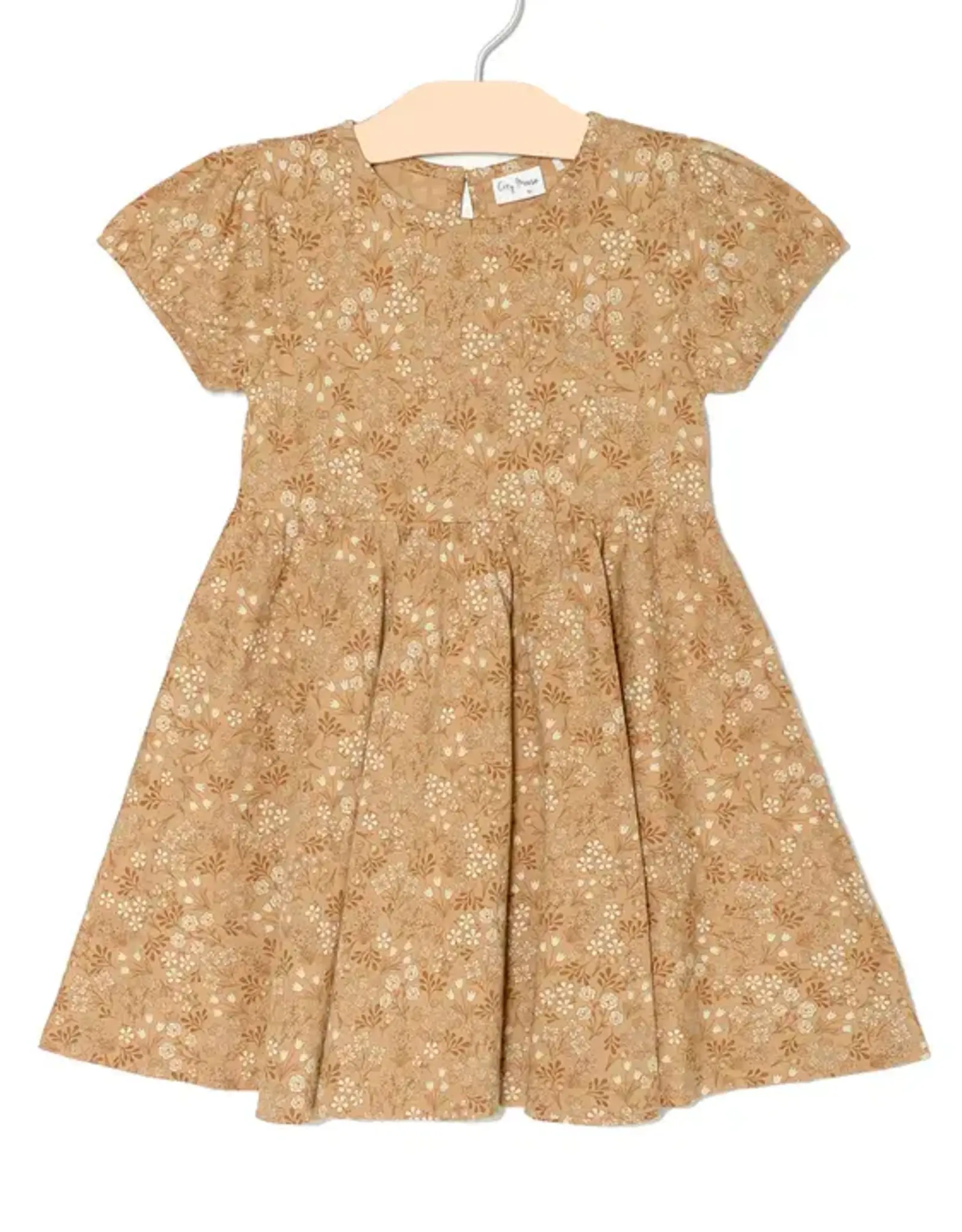 City Mouse Studio Twirl Short Sleeve Dress, Golden Garden