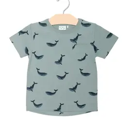 City Mouse Studio Pocket Tee, Blue Whales