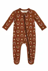 SpearmintLOVE 2-Way Zip Footie Rusty Horseshoe