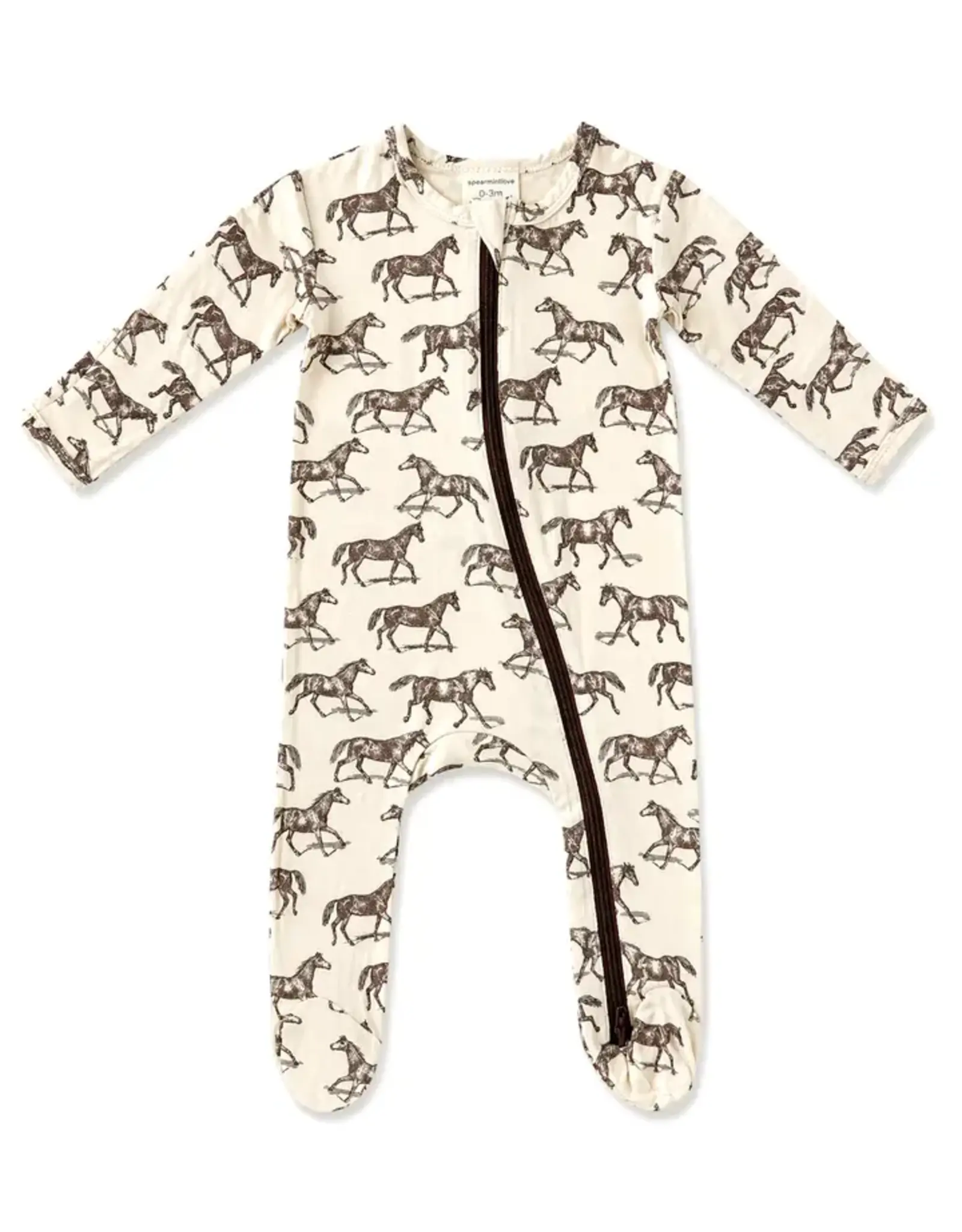 SpearmintLOVE 2-Way Zip Footie Wild Mustang