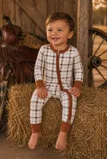 SpearmintLOVE 2 Way Zip Romper Homestead Plaid
