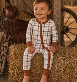 SpearmintLOVE 2 Way Zip Romper Homestead Plaid