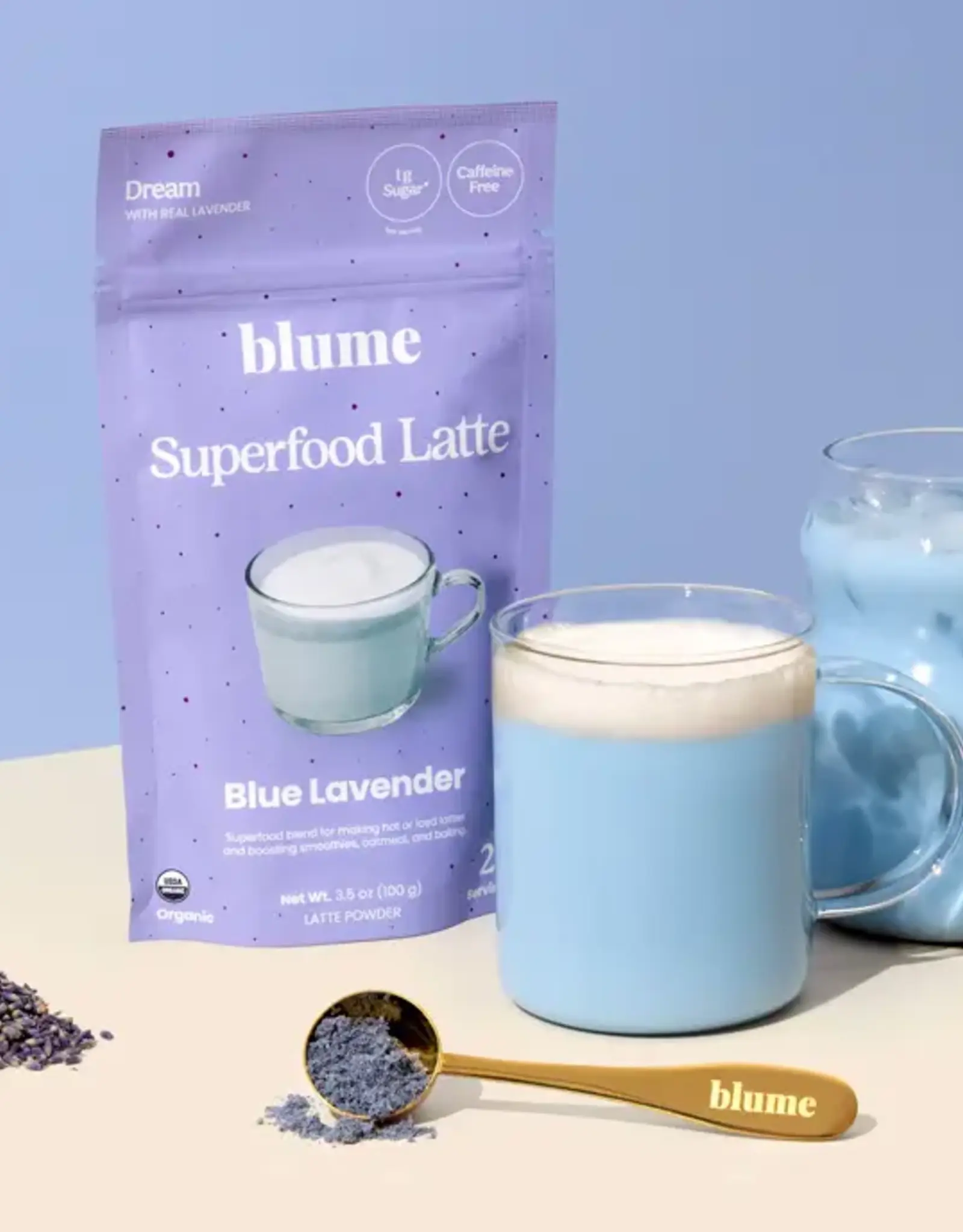 Blume Superbelly Hydration & Gut Latte Powder, Blue Lavender