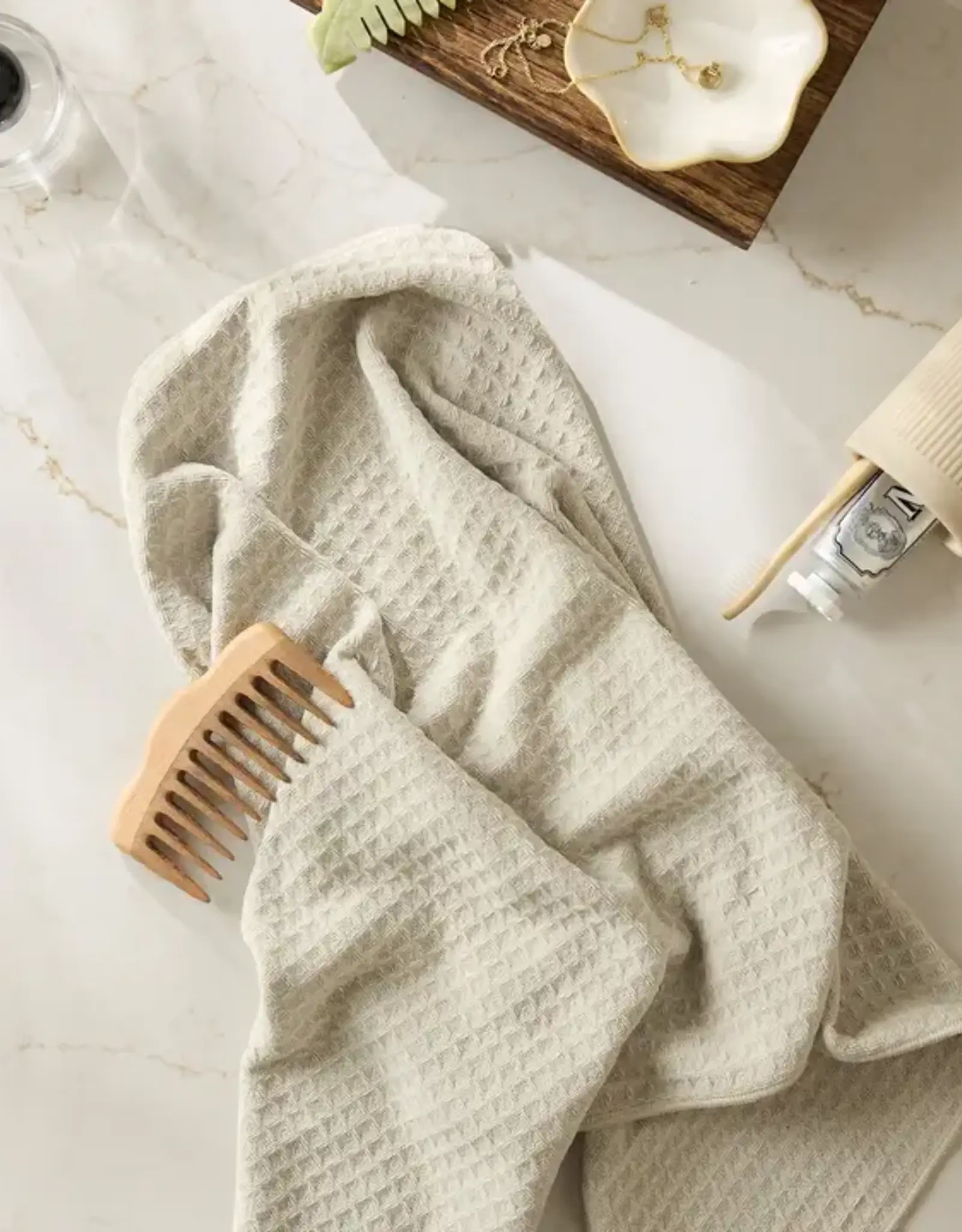 Geometry Hand Towel-Vanilla Truffle